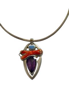 1980s One of a kind necklace signed Catuogno - 4720998