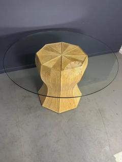 1980s Pencil Reed and Glass Curvaceous Dining Table Post Modern - 4098104