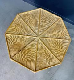 1980s Pencil Reed and Glass Curvaceous Dining Table Post Modern - 4098105