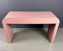 1980s Postmodern Mauve Waterfall Laminate Desk with Two Drawers and custom Bench - 3704592