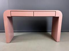 1980s Postmodern Mauve Waterfall Laminate Desk with Two Drawers and custom Bench - 3704593