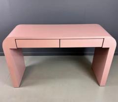 1980s Postmodern Mauve Waterfall Laminate Desk with Two Drawers and custom Bench - 3704594