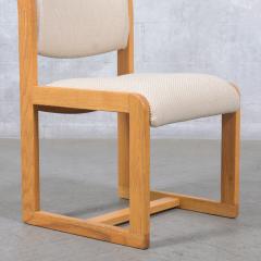 1980s Solid Oak Dining Chairs with Ivory Upholstery - 3788153