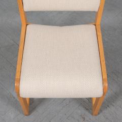 1980s Solid Oak Dining Chairs with Ivory Upholstery - 3788156