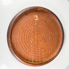 1980s Speckled Round Brown Stoneware Pottery Plate Artist Melching - 2981999