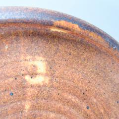 1980s Speckled Round Brown Stoneware Pottery Plate Artist Melching - 2982000