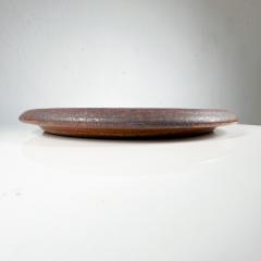 1980s Speckled Round Brown Stoneware Pottery Plate Artist Melching - 2982003