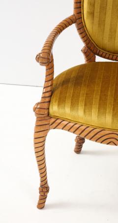 1980s Twisted Rope Wood Dining Chairs From Spain In Italian Velvet Set Of 10 - 4348662