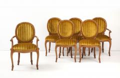 1980s Twisted Rope Wood Dining Chairs From Spain In Italian Velvet Set Of 10 - 4348666