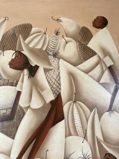 1980s painting showing African women with all around some fruits - 3312094