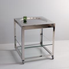 1980s three tier chrom trolley with two galls shelves Italy - 4113440