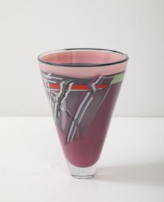 1981 Rick Bernstein Artglass Modernist Vase - 4228037