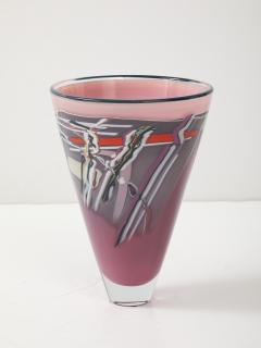 1981 Rick Bernstein Artglass Modernist Vase - 4228041