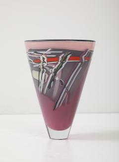 1981 Rick Bernstein Artglass Modernist Vase - 4228043