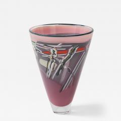 1981 Rick Bernstein Artglass Modernist Vase - 4229924