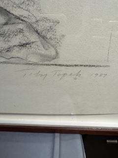 1987 Toby Topek Original 42 x 30 Charcoal Drawing - 4438140