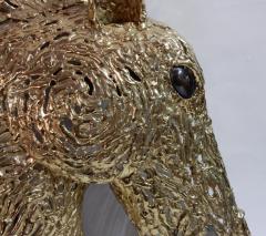 1990 Enlightening Sconce Horses Head Gilded Bronze Gypsum Signed Lambert Ph - 2524672