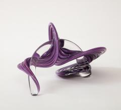 1990s Abstract Signed Glass Sculpture - 3191194