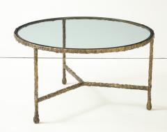 1990s Bronze Plated Brutalist Signed Italian Coffee Table - 4042978