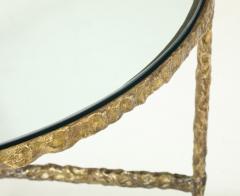 1990s Bronze Plated Brutalist Signed Italian Coffee Table - 4042979