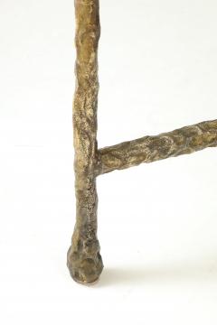 1990s Bronze Plated Brutalist Signed Italian Coffee Table - 4042982