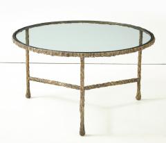 1990s Bronze Plated Brutalist Signed Italian Coffee Table - 4042985
