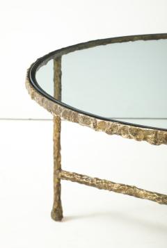 1990s Bronze Plated Brutalist Signed Italian Coffee Table - 4042986