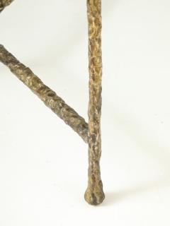 1990s Bronze Plated Brutalist Signed Italian Coffee Table - 4042988