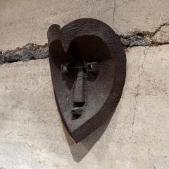1990s Ceremonial Metal Mask Iron Heart Modern Cubist Design - 3147996