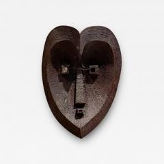 1990s Ceremonial Metal Mask Iron Heart Modern Cubist Design - 3149610