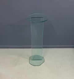 1990s Post Modern Rough Edge Glass Pedestal - 4215395