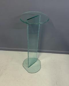 1990s Post Modern Rough Edge Glass Pedestal - 4215396