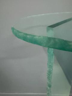 1990s Post Modern Rough Edge Glass Pedestal - 4215397