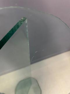 1990s Post Modern Rough Edge Glass Pedestal - 4215398