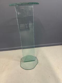 1990s Post Modern Rough Edge Glass Pedestal - 4215399