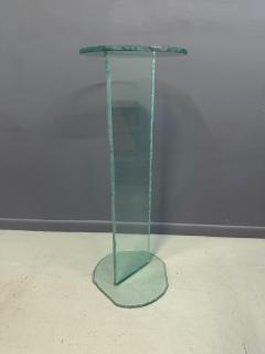 1990s Post Modern Rough Edge Glass Pedestal - 4215410