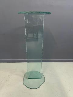 1990s Post Modern Rough Edge Glass Pedestal - 4215412
