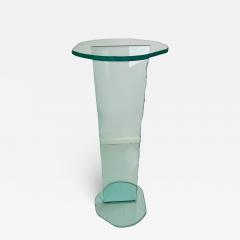 1990s Post Modern Rough Edge Glass Pedestal - 4217423