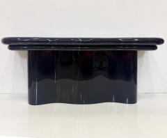 1990s Substantial Curved Italian Console Table Newly Refinished Dark Navy Blue - 4621315