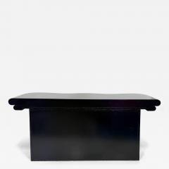 1990s Substantial Curved Italian Console Table Newly Refinished Dark Navy Blue - 4621862