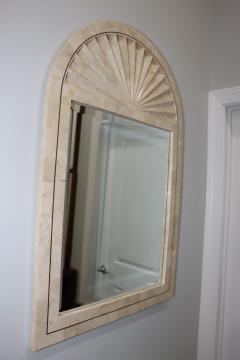 1990s Tessellated Stone Arched Wall Mirror - 4441515