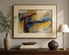 1993 Signed Abstract Expressionist Pebble Beach Mixed Media Painting - 4766368