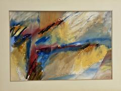 1993 Signed Abstract Expressionist Pebble Beach Mixed Media Painting - 4766392