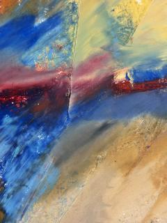 1993 Signed Abstract Expressionist Pebble Beach Mixed Media Painting - 4766398