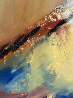 1993 Signed Abstract Expressionist Pebble Beach Mixed Media Painting - 4766400