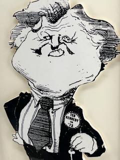 1996 TED KENNEDY A original pen Ink characture - 3258478