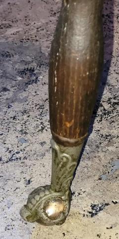 19C American Tiger Oak Side Table with Claw and Rock Crystal Feet - 4128290