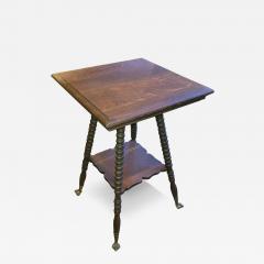 19C American Tiger Oak Side Table with Claw and Rock Crystal Feet - 4130360