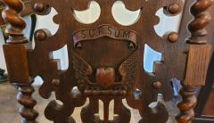 19C English Rococo Revival Ecclesiastical Oak Hall Chair - 4210556