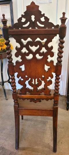 19C English Rococo Revival Ecclesiastical Oak Hall Chair - 4210563